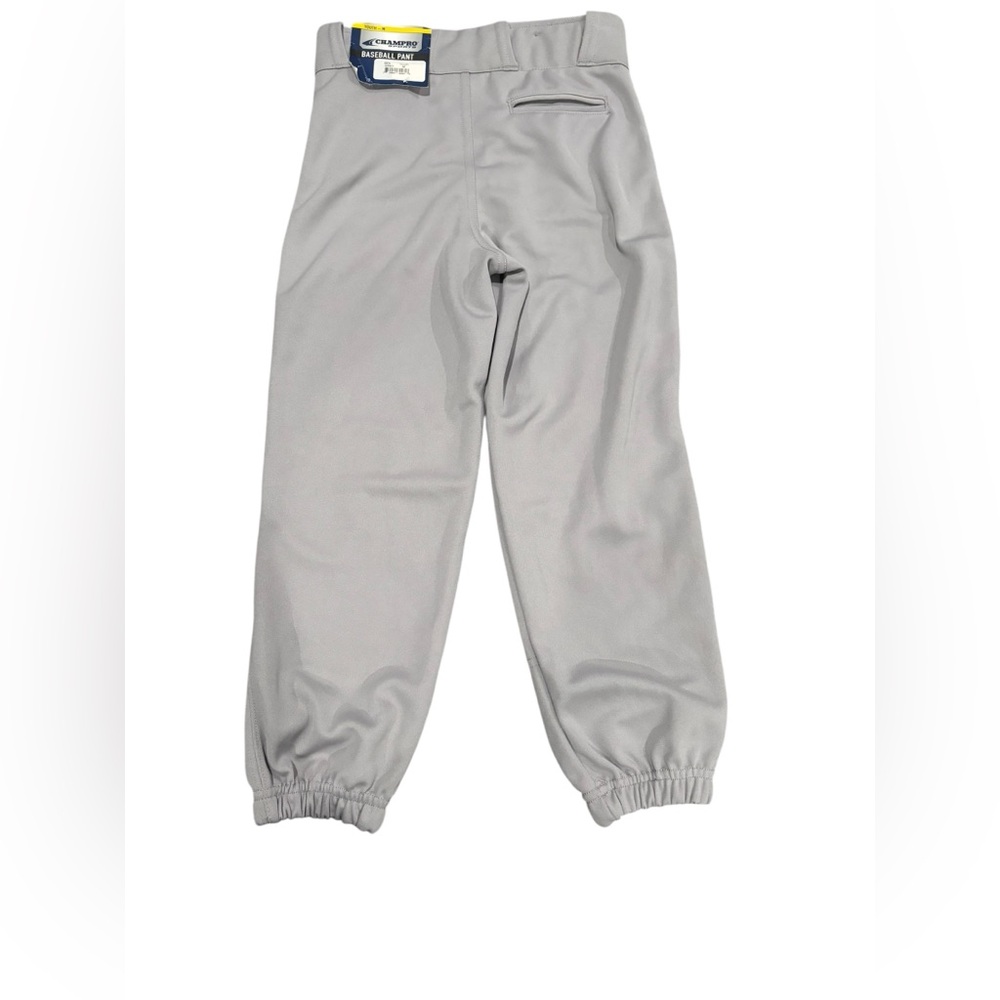 NWT Champro Sports Youth Boys Gray Baseball Pants w/ Elastic Bottoms-size Med - Picture 2 of 6